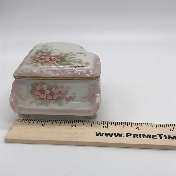 Vintage Delicate Hand Painted Piano Trinket Box - Picture 7 of 8